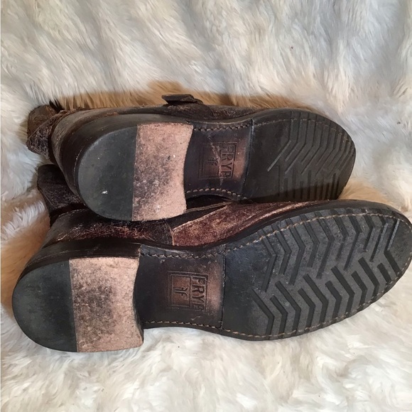 Frye Mens crackled distressed leather boots size 9